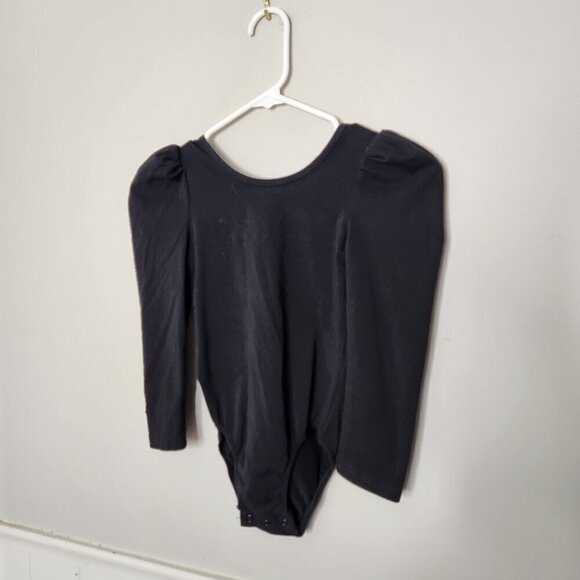 REMIE GIRL Solid Black Long Sleeve Leotard - Picture 1 of 6